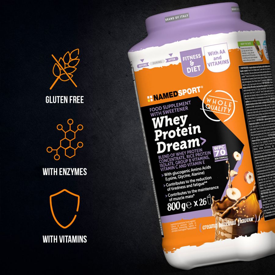 WHEY PROTEIN DREAM> Creamy Hazelnut, 800 gr, Named Sport