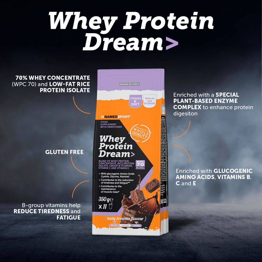 WHEY PROTEIN DREAM> Tasty Brownie, 350 gr, Named Sport-