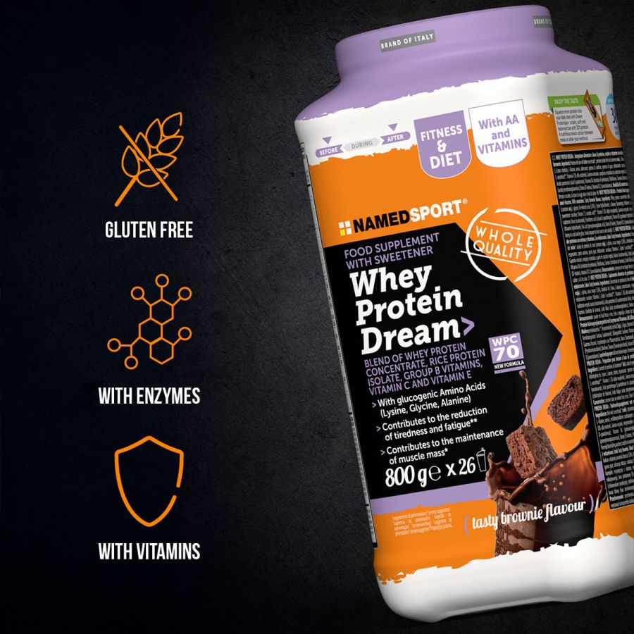 WHEY PROTEIN DREAM> Tasty Brownie, 800 gr, Named Sport