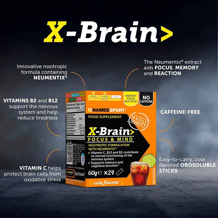 X-BRAIN>, 60 gr, 24 plicuri de 2.5 gr, Named Sport