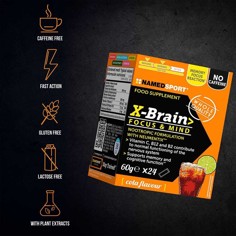 X-BRAIN>, 60 gr, 24 plicuri de 2.5 gr, Named Sport