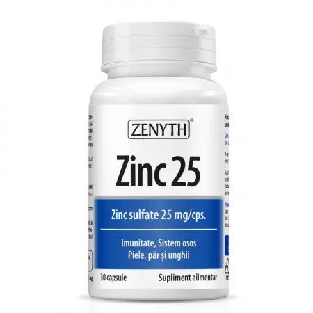 Zinc 25 sulfat de zinc. 25 mg/cps, 30 capsule, Zenyth