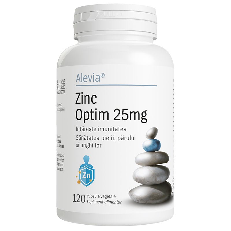 Zinc Optim, 25 mg, 120 capsule vegetale, Alevia - 6423602017926