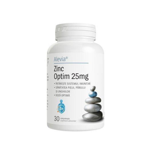 Zinc Optim 25 mg, 30 comprimate, Alevia-