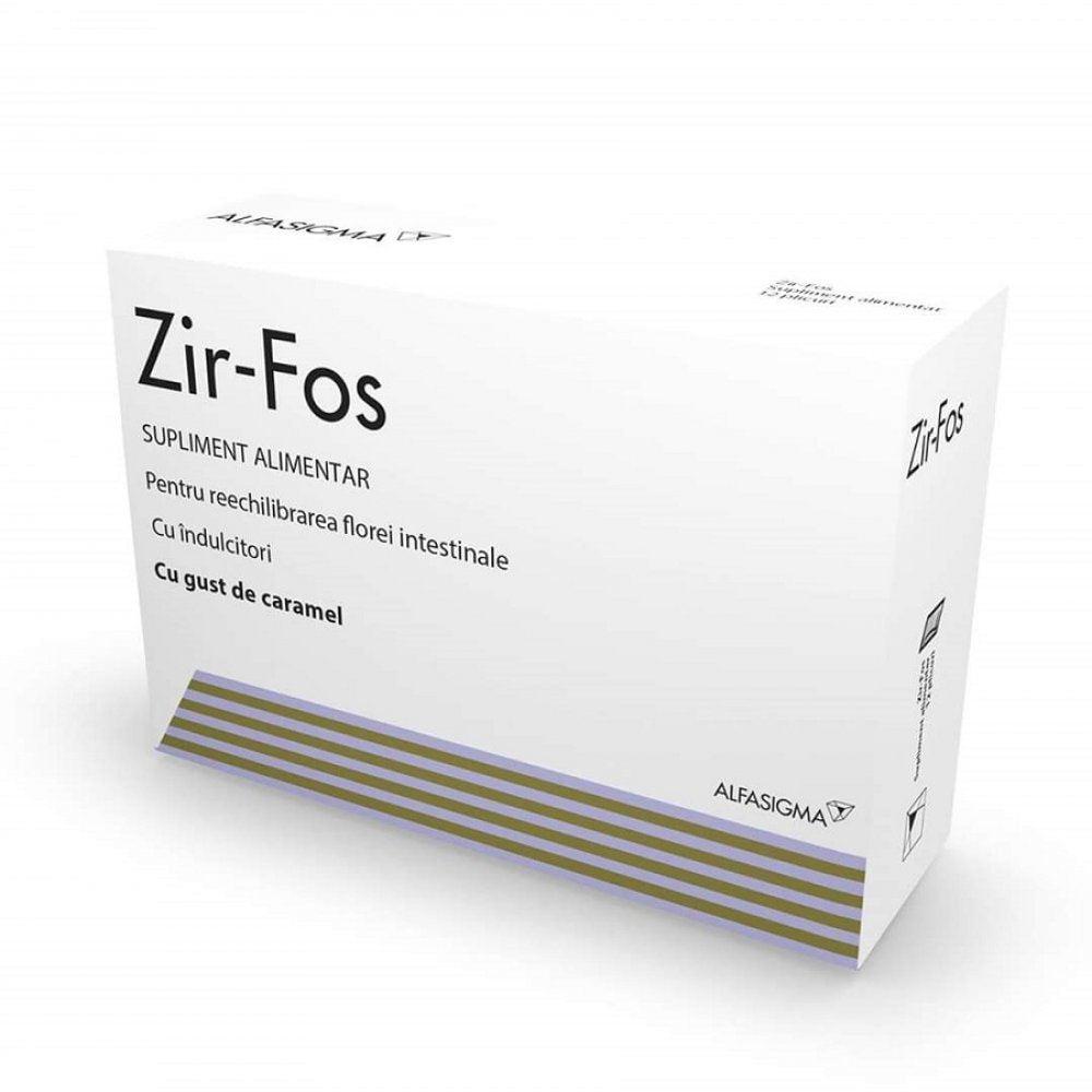 Zir-Fos cu gust de caramel, 12 plicuri, Alfasigma