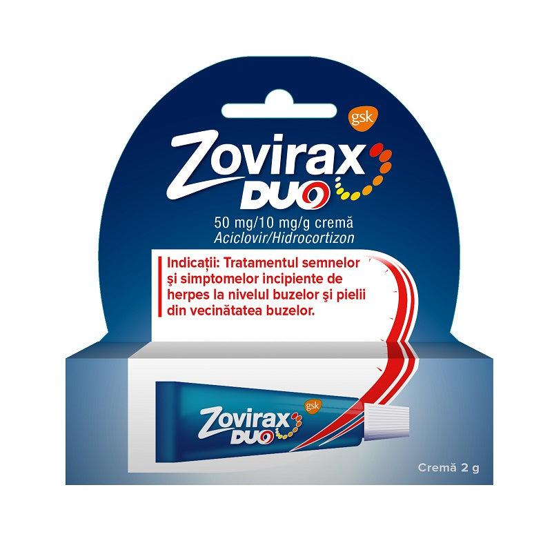 Zovirax Duo crema pentru Herpes, 50 mg/10mg/g, 2 g, Gsk